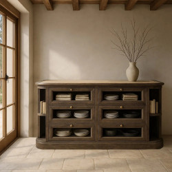 APARADOR MARMOL Y MADERA