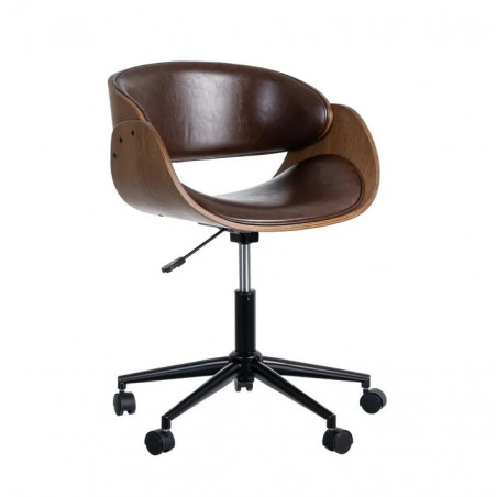 Silla de Estudio con Ruedas en Madera Marrón | Diseño Moderno