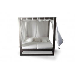 CAMA BALINESA ALUMINIO Y TELA DE EXTERIOR