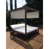 CAMA BALINESA ALUMINIO Y TELA DE EXTERIOR