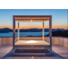 CAMA BALINESA ALUMINIO Y TELA DE EXTERIOR