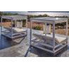 CAMA BALINESA ALUMINIO Y TELA DE EXTERIOR