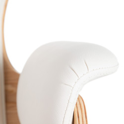 SILLÓN RUEDAS NATURAL-BLANCO  PIEL VINILICA.