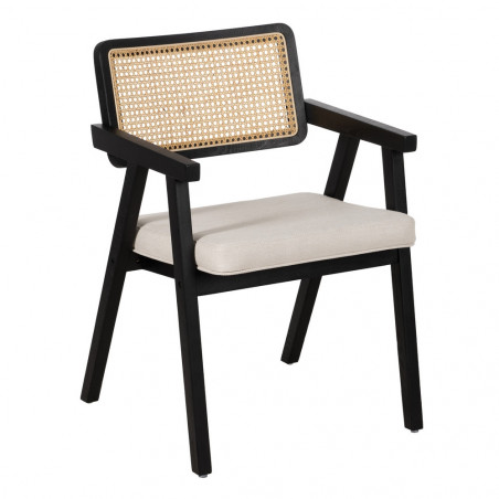 SILLA BRAZOS NEGRO MADERA / FIBRA SALÓN