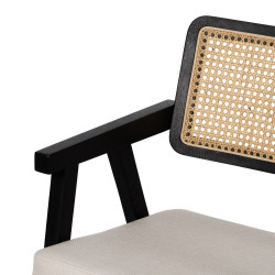 SILLA BRAZOS NEGRO MADERA / FIBRA SALÓN