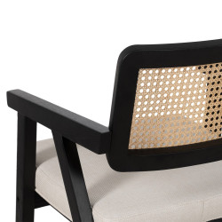 SILLA BRAZOS NEGRO MADERA / FIBRA SALÓN