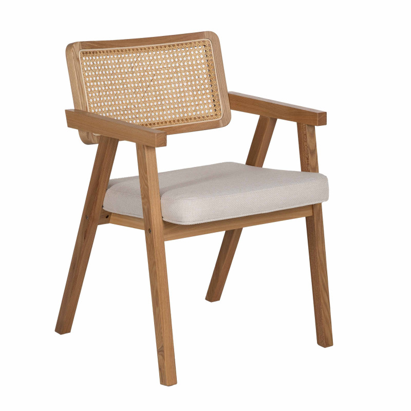 SILLA BRAZOS NATURAL MADERA / FIBRA