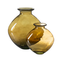 JARRÓN VERDE VIDRIO RECICLADO WE CARE