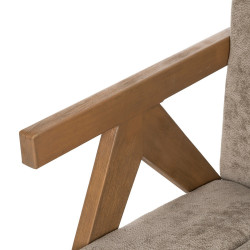 SILLÓN TAUPE MADERA DE ABEDUL SALÓN
