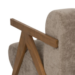 SILLÓN TAUPE MADERA DE ABEDUL SALÓN