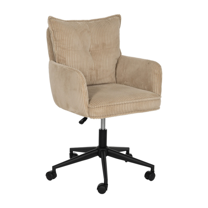 SILLA RUEDAS BEIGE TEJIDO OFICINA