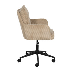 SILLA RUEDAS BEIGE TEJIDO OFICINA
