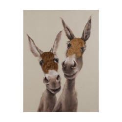 PINTURA ASNOS GRIS LIENZO