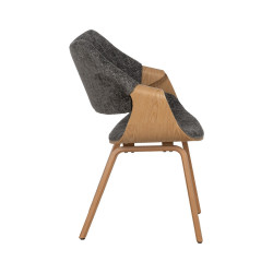 SILLA GRIS-NATURAL TEJIDO-MADERA