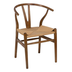 SILLA DE MADERA CURVADA Y ASIENTO DE CUERDA