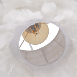 LÁMPARA SUELO BLANCO-ORO PLUMAS