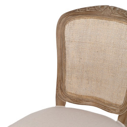 SILLA NATURAL-BLANCO MADERA-RATÁN SALÓN