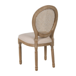 SILLA NATURAL-BLANCO MADERA-RATÁN SALÓN