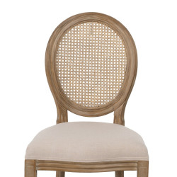 SILLA NATURAL-BLANCO MADERA-RATÁN SALÓN