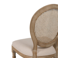 SILLA NATURAL-BLANCO MADERA-RATÁN SALÓN