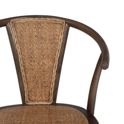 SILLA CHOCOLATE MADERA-RATÁN