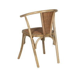 SILLA MARRÓN MADERA-RATÁN