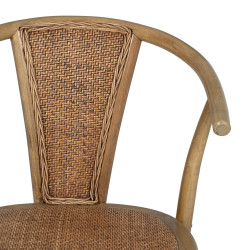 SILLA MARRÓN MADERA-RATÁN