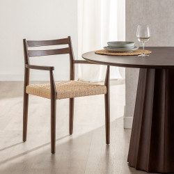 SILLA MARRÓN MADERA / FIBRA SALÓN