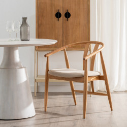 SILLA NATURAL TEJIDO-MADERA SALÓN